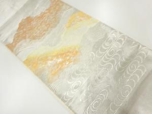 アンティーク　雲に波模様織出し袋帯（材料）